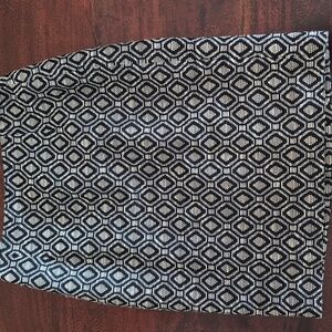 Vtg. Carlisle -Woven Cotton, Linen & Polyester Blend Pencil Skirt